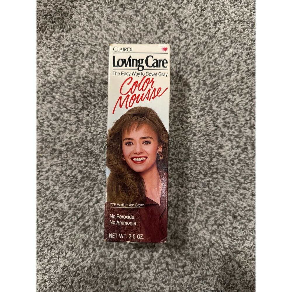 Vtg‎ 1987 Clairol Loving Care Color Mousse 77F Medium Ash Brown NEW